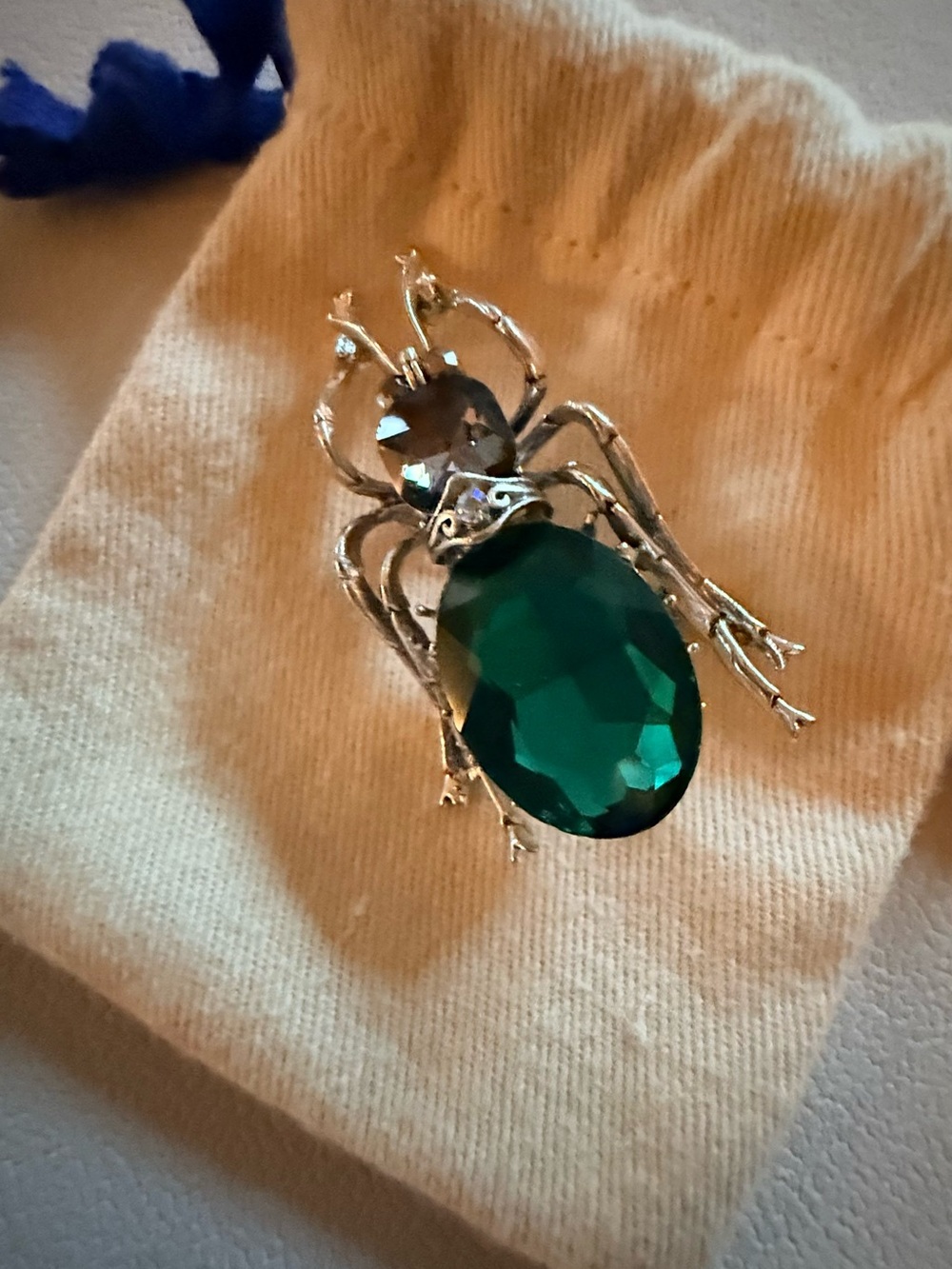 Silver-tone Green Crystal Beetle Brooch - Women Jewelry